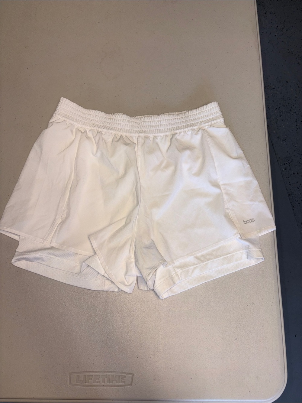 Booty Athletic Shorts with Mesh Lining White Sz S